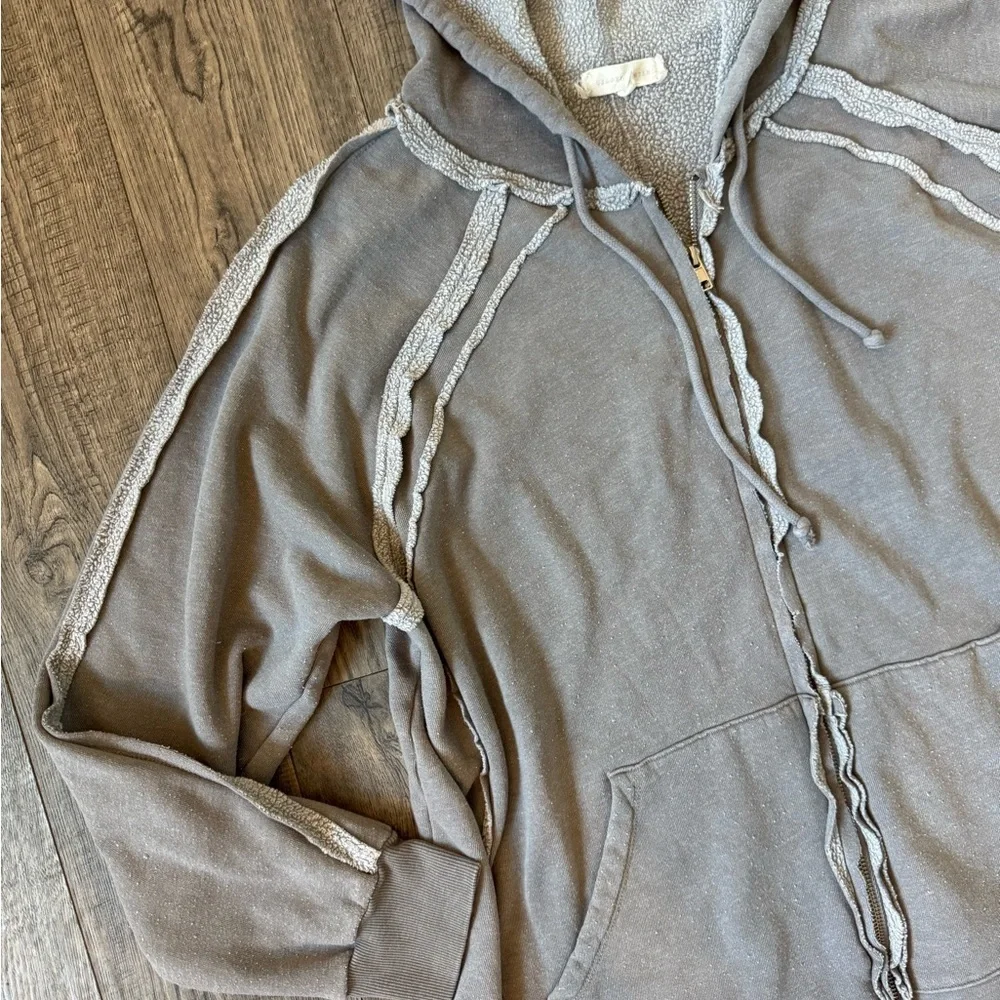 Buckle Gilded Intent Washed Zip Up Hoodie- Washed Grey- Size Large - Picture 7 of 9